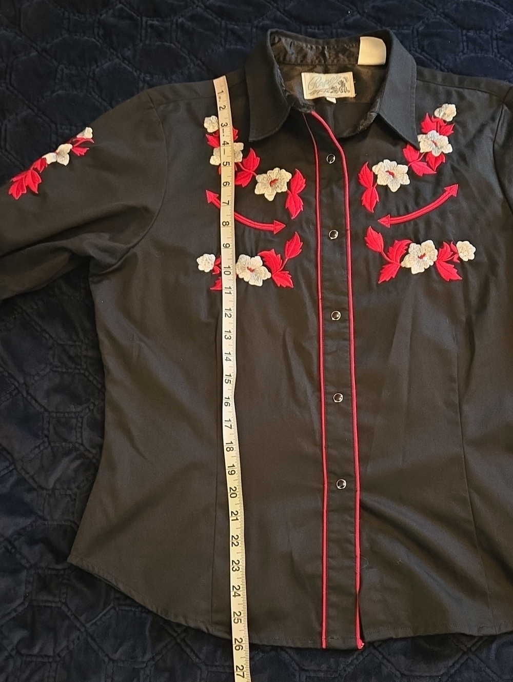 Vintage Roper Old West Classics Embroidered Western Floral Shirt - Picture 11 of 11